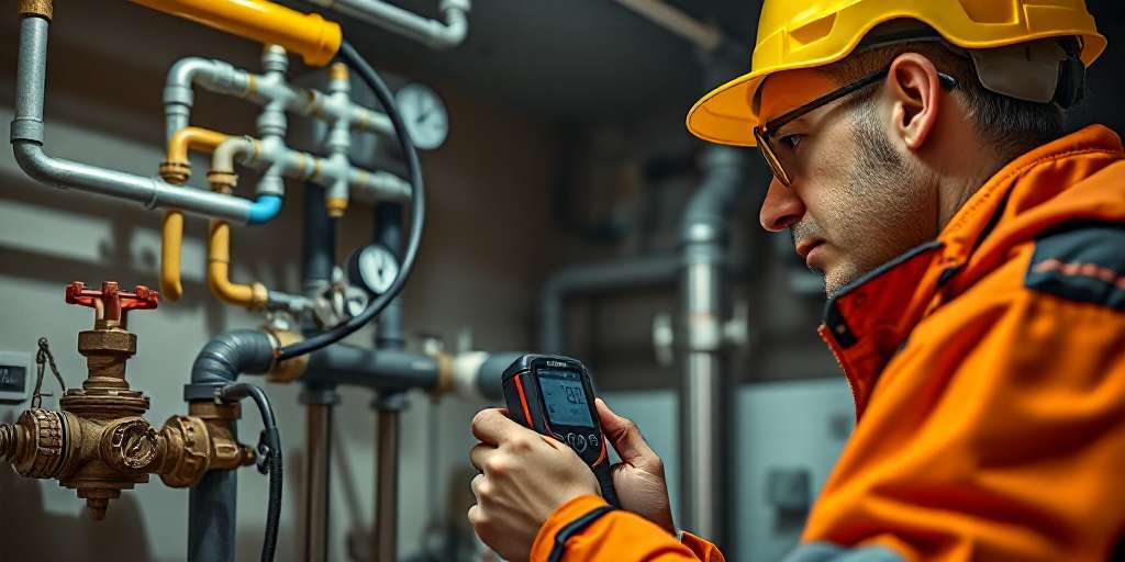 Técnico Evigas realizando diagnóstico termográfico en Concepción